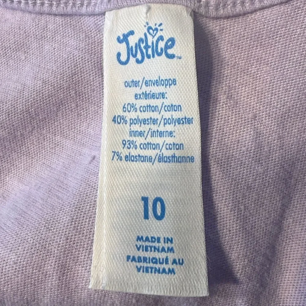 Justice Girls Glitter Graphic Lilac Tank